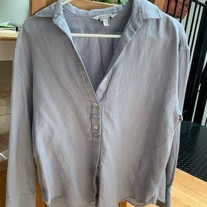 & other stories half button up collared shirt